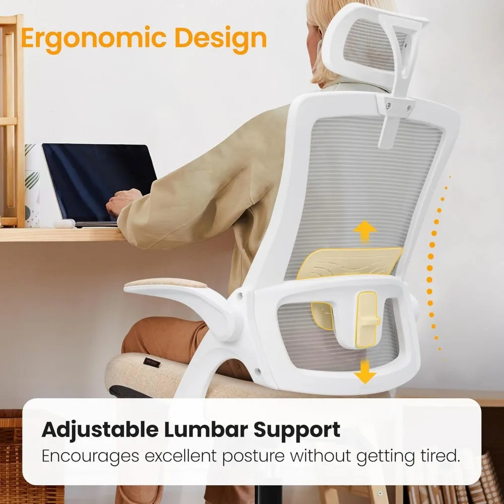 NEO CHAIR Ergonomic Adjustable Home Office Desk Chair High Back Computer Gaming Mesh Chair Comfy Task Adjustable Arms Lumbar