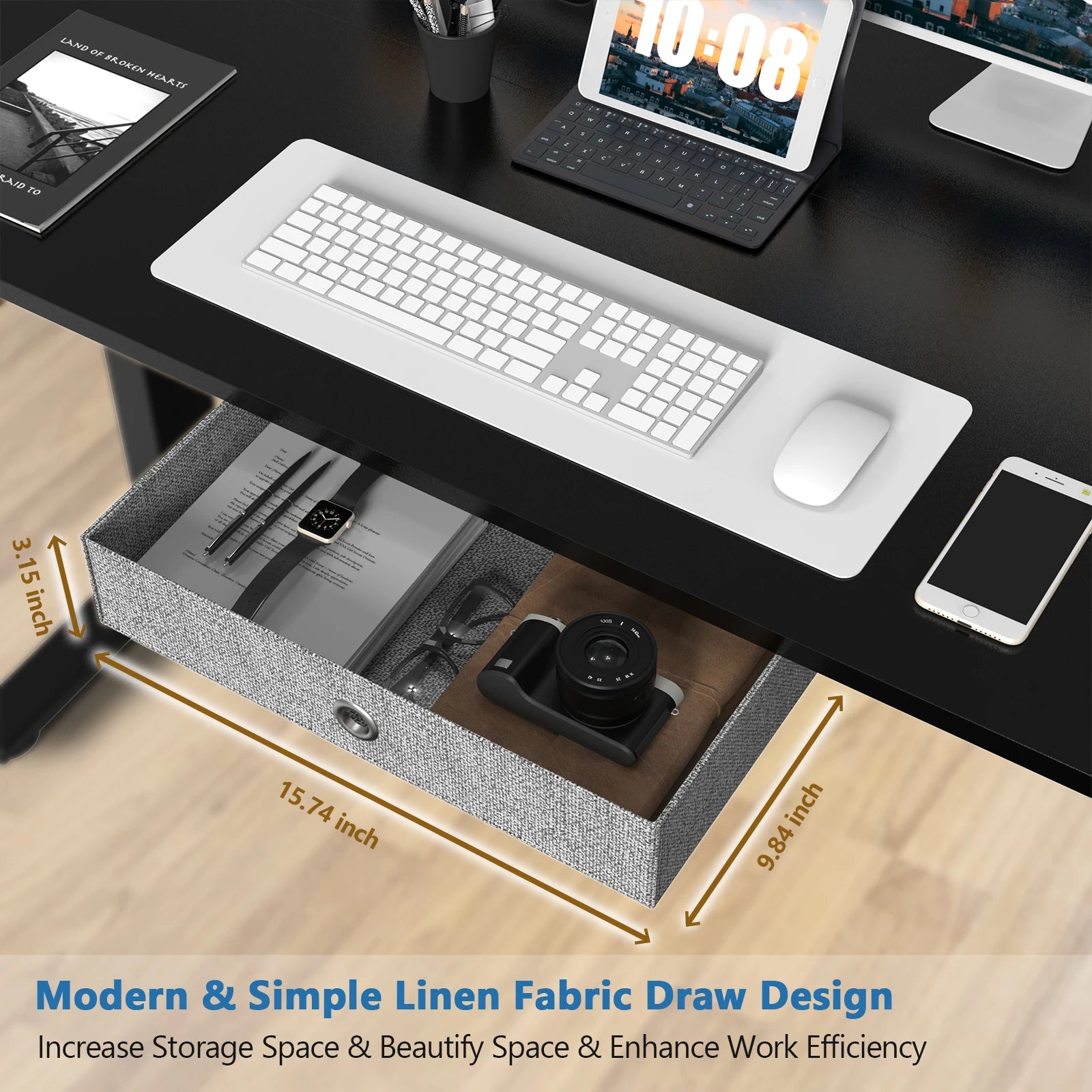 JHK  Ergonomic Electric Standing Desk Height Adjustable Computer Desk Large Work PC Table Home Office Writing Gaming Desks