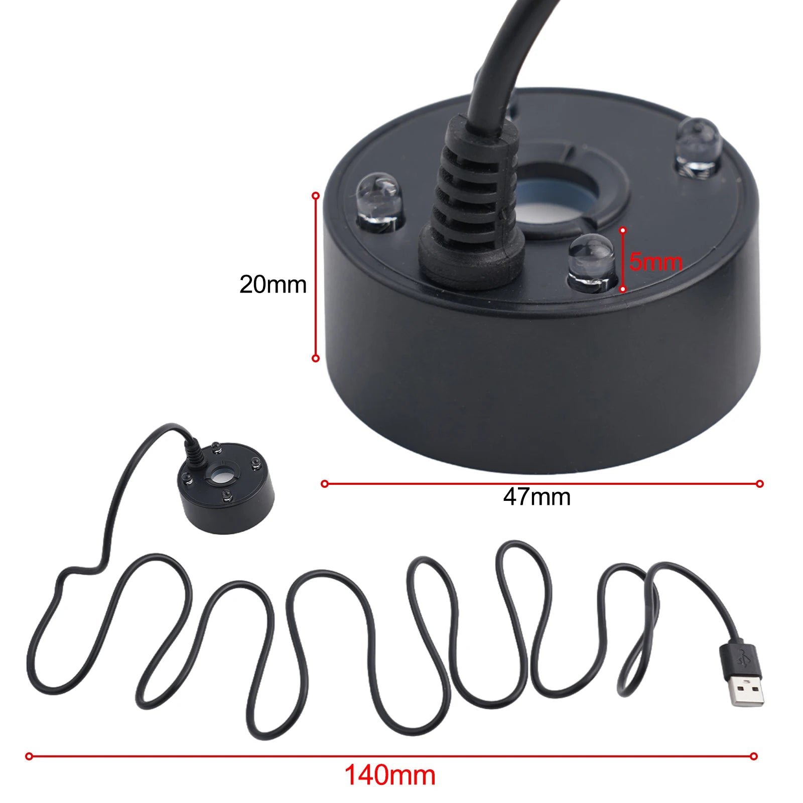 5V USB Mist Maker Fogger With Fog Maker Machine LED Colorful Lights Small Rockery Water Fish Tank Landscape Spray