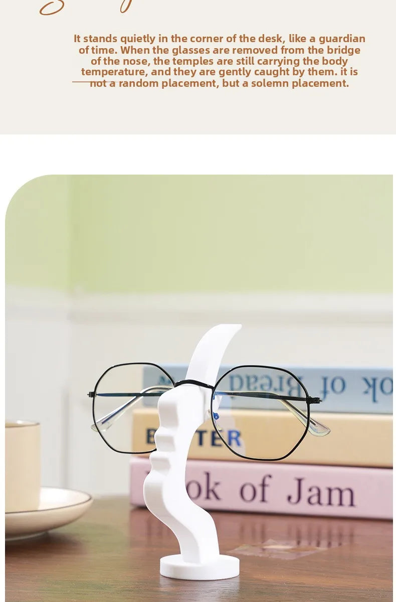 Creative Face-Shaped Eyeglass Holder, Minimalist Desktop Glasses Stand Organizer