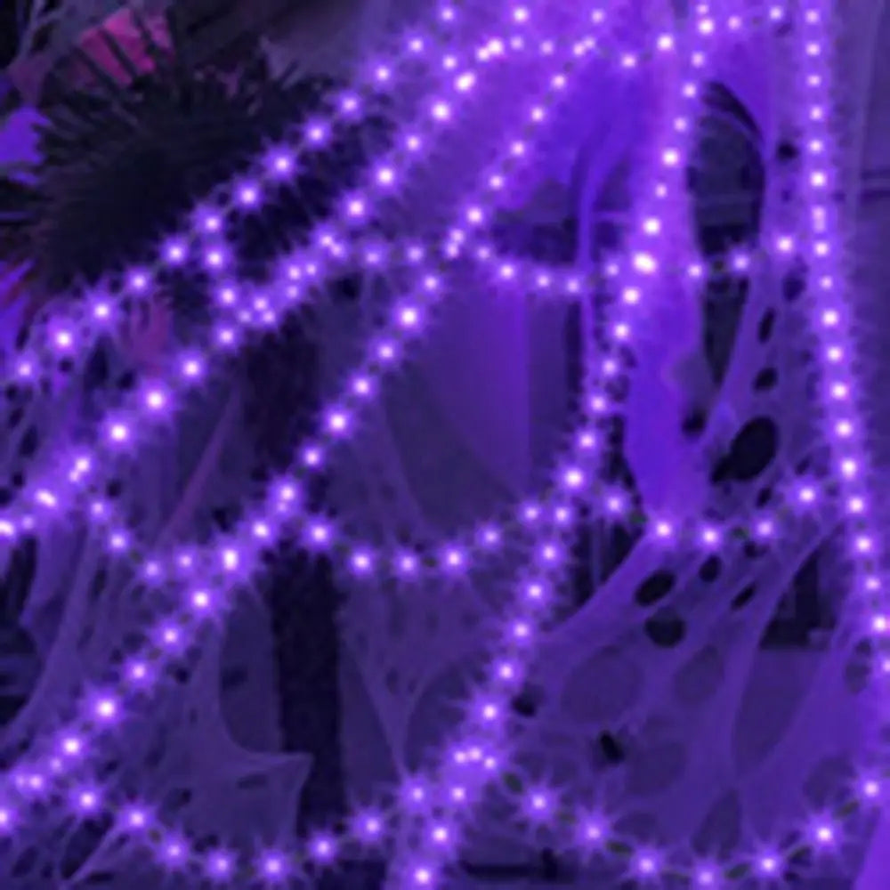 Practical 8 Modes Halloween Spider Web Lights Waterproof 250 LEDs LED Spider Net 5m Big Scary Giant Spider Party