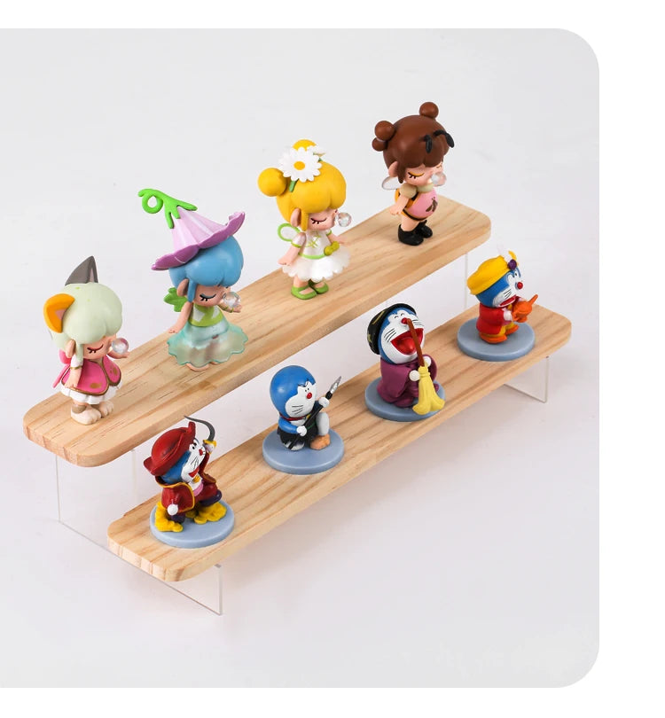 2-5 Layer Sturdy Wooden Acrylic Storage Rack for Blind Box Toys, Perfume Display Stand, Desktop Storage Shelf for Cosmetics