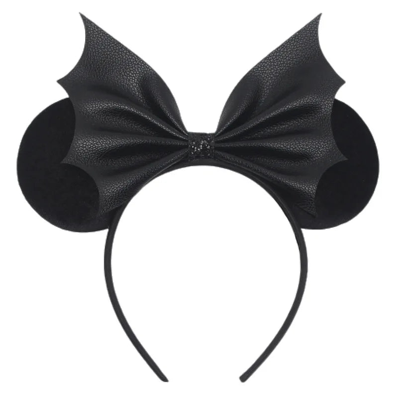 Disney Witch Bat Skeleton Ear Headband For Adults Kids Cosplay Halloween Hairband Women Girls Ghost Bows Party Hair Accessories