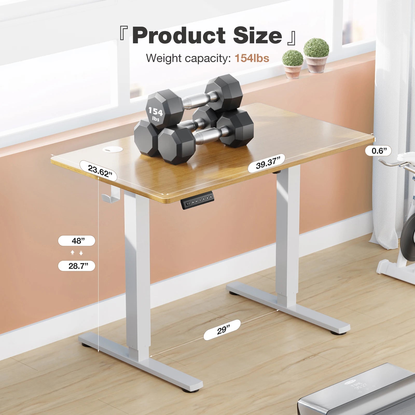 JHK 40x24 Adjustable Standing Desk – Sit & Stand Workstation