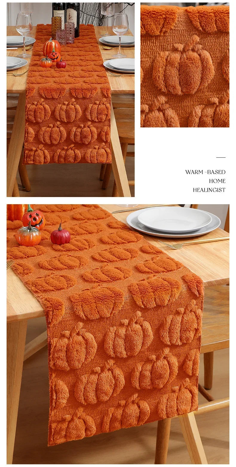 Halloween Table Runner ,Fall Pumpkin Ghost Decorations Party and Dining Decorations Fall Thanksgiving Dining Table Harvest Decor