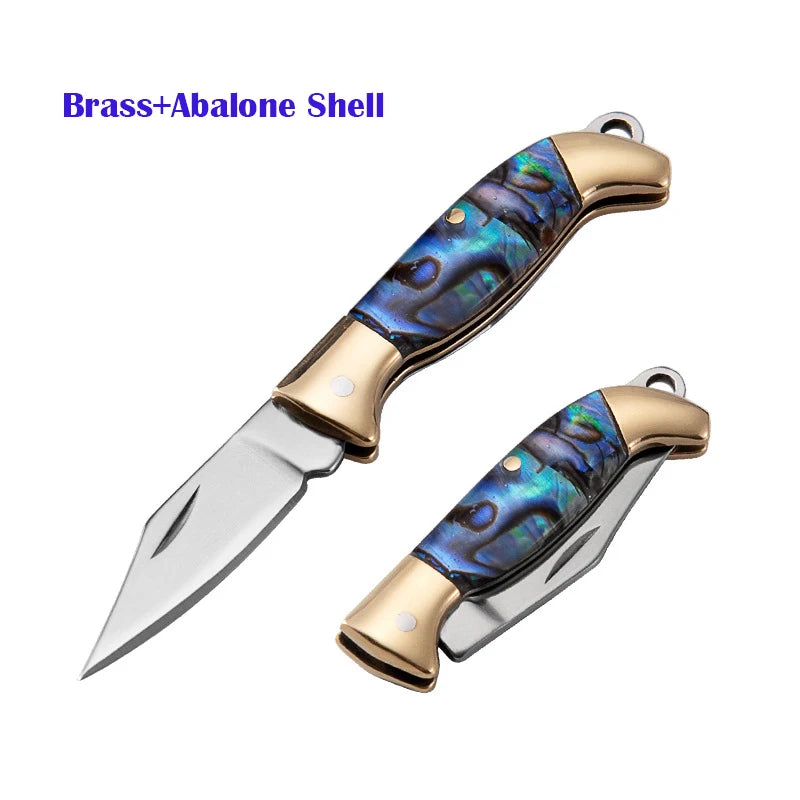 Mini Brass Folding Knife Keychain - EDC Survival Cutter