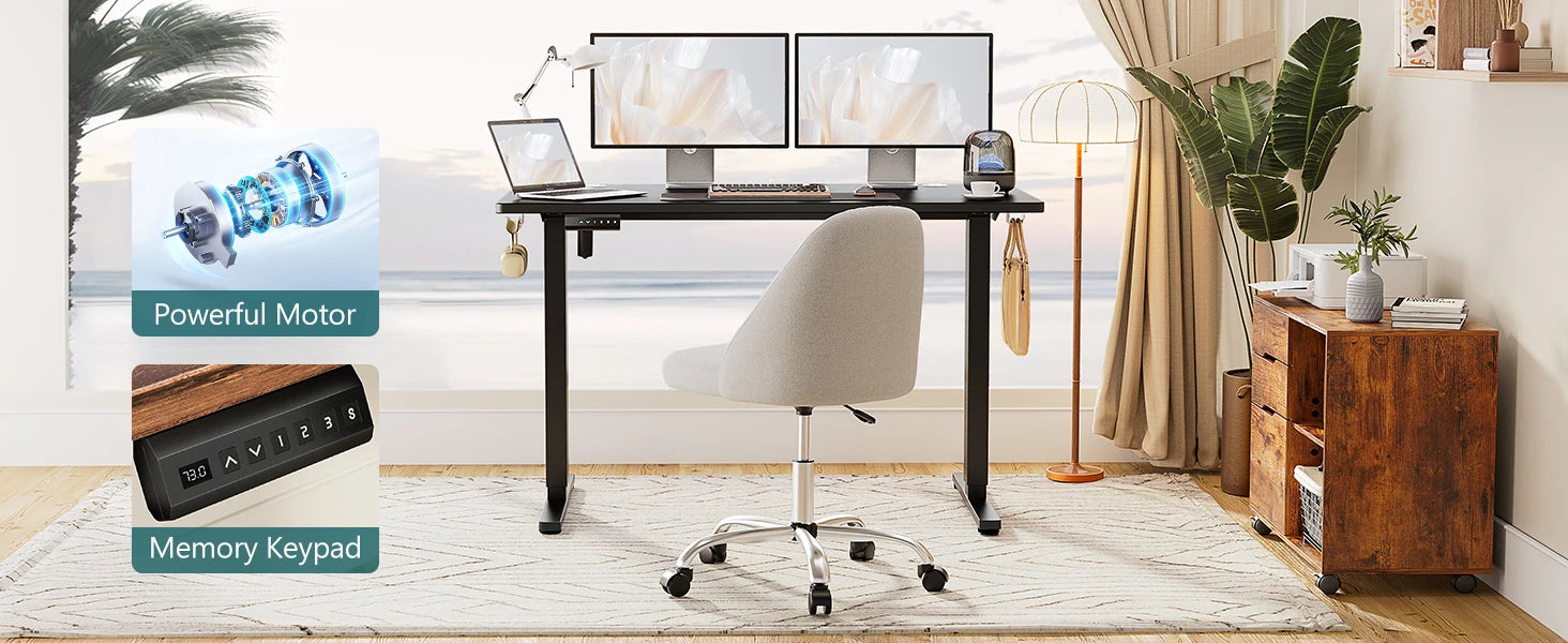 JHK Electric Adjustable Height Standing Computer Desk Ergonomic Sit Stand Up Down Computer Table Workstation For Home Office