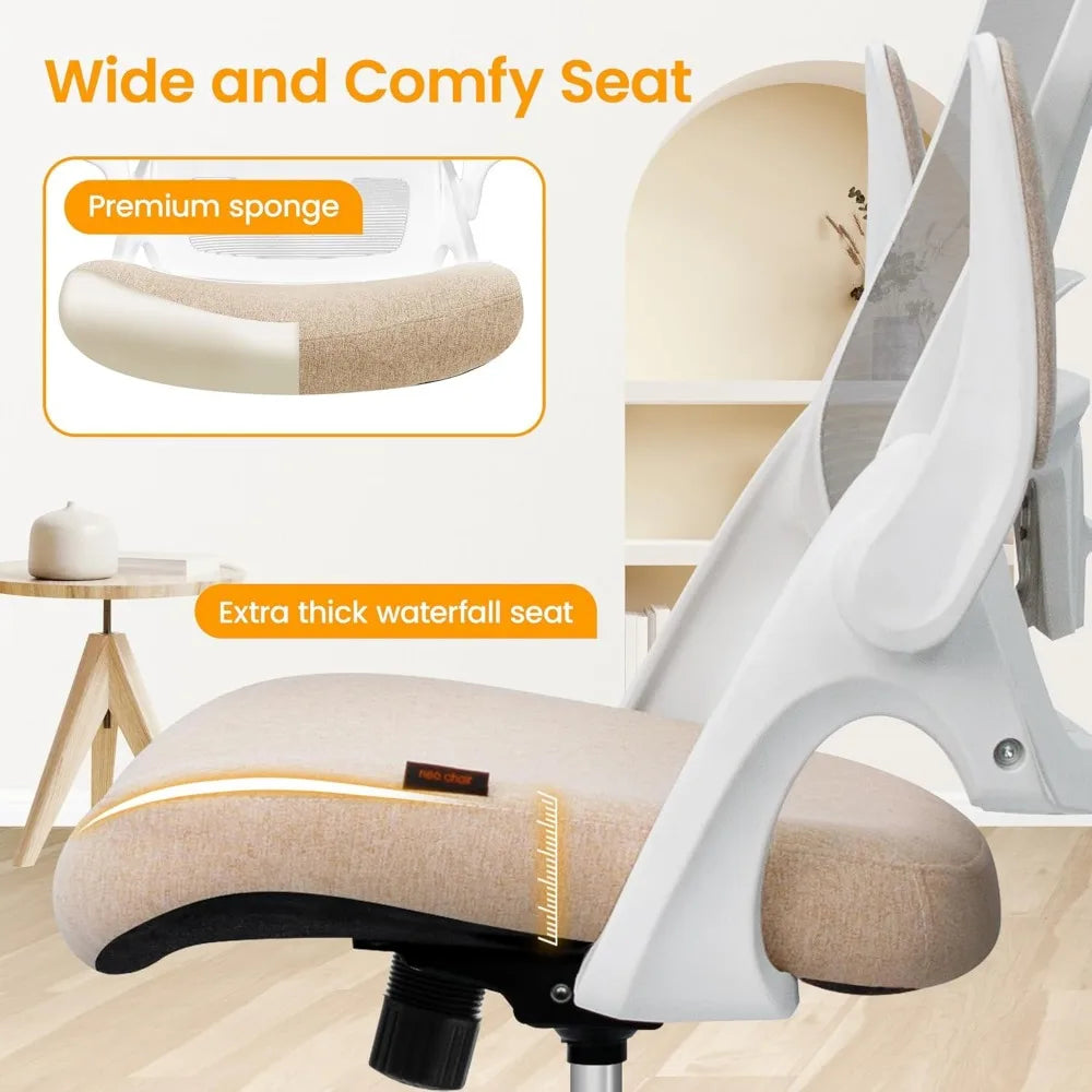 NEO CHAIR Ergonomic Adjustable Home Office Desk Chair High Back Computer Gaming Mesh Chair Comfy Task Adjustable Arms Lumbar