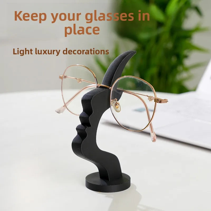 Creative Face-Shaped Eyeglass Holder, Minimalist Desktop Glasses Stand Organizer