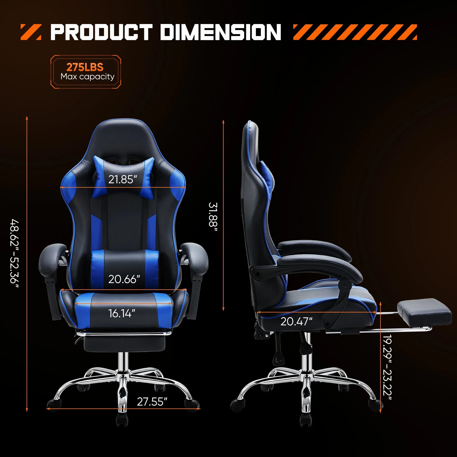 Red Ergonomic Gaming Chair with Lumbar Support