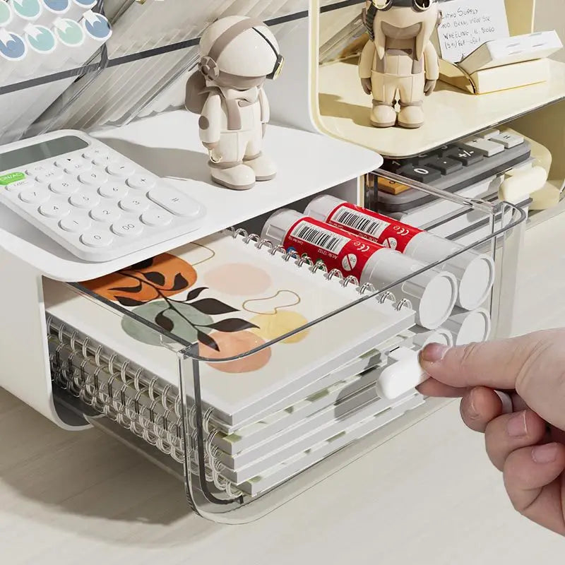 Inclined Pen Holder Student Writing Desk Stationery Storage Box Large Capacity Office Desktop Sundries Rack