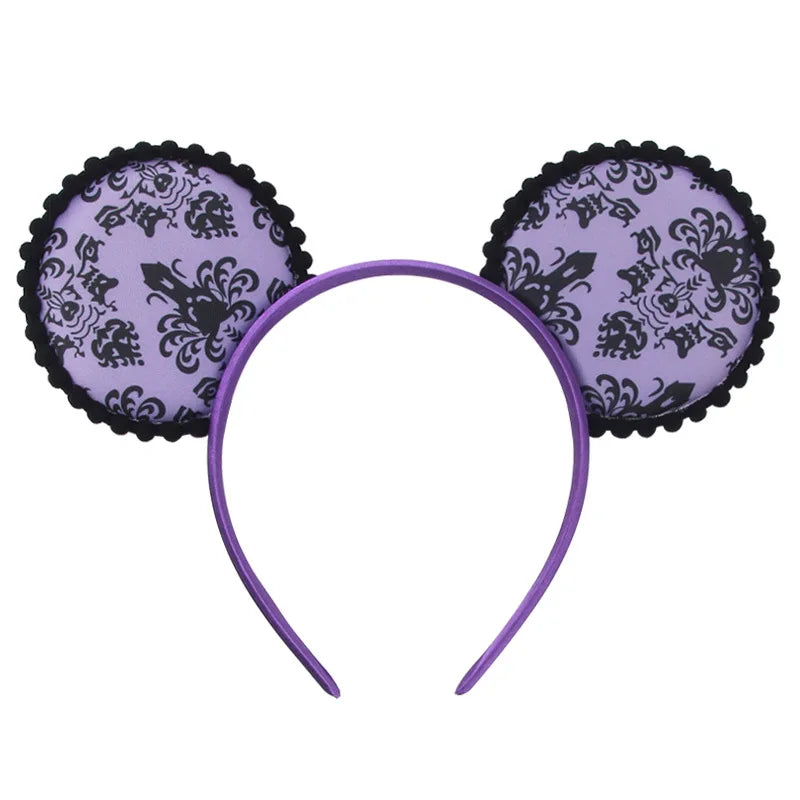 Disney Witch Bat Skeleton Ear Headband For Adults Kids Cosplay Halloween Hairband Women Girls Ghost Bows Party Hair Accessories