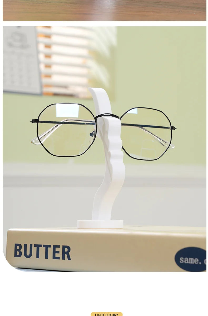 Creative Face-Shaped Eyeglass Holder, Minimalist Desktop Glasses Stand Organizer