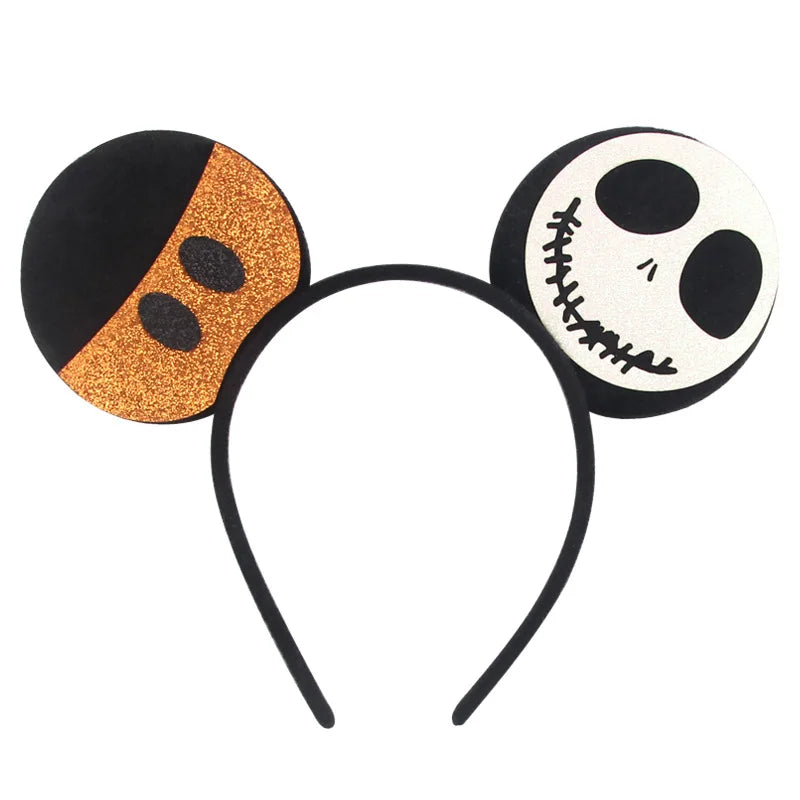Disney Witch Bat Skeleton Ear Headband For Adults Kids Cosplay Halloween Hairband Women Girls Ghost Bows Party Hair Accessories