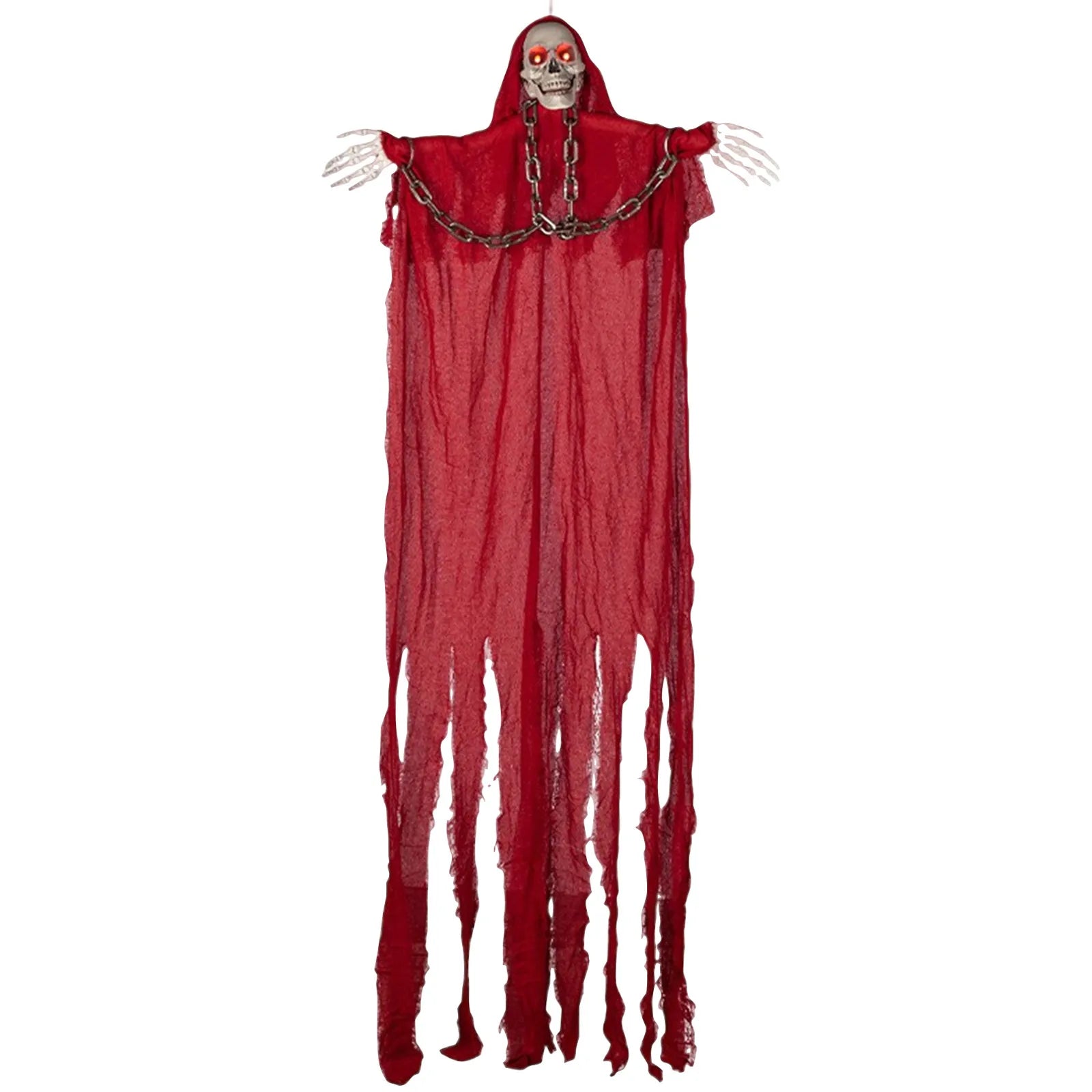 1PC Hanging Grim Reaper Skeletons Decor with Glow in Dark Waterproof Outdoor Halloween Props for Haunted House Party Supplies
