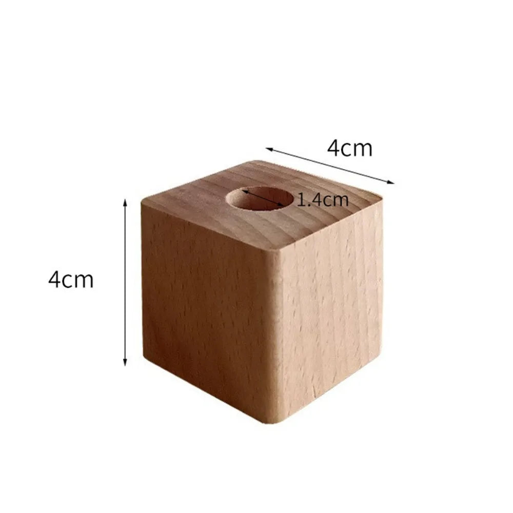 New Walnut Wood Pen Holder Square Space saving Pen Hole Multifunctional Portable Pencil Stand for Desk Stationery Storage