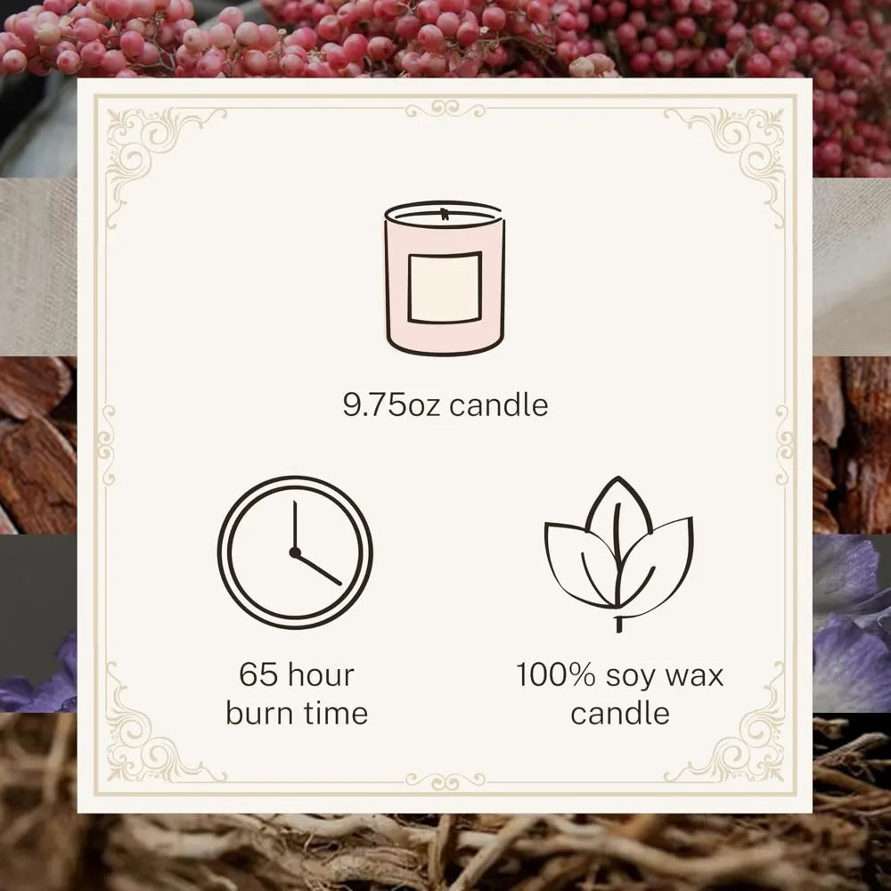 Luxury Soy Candle – Pink Pepper, Linen & Sandalwood Scent