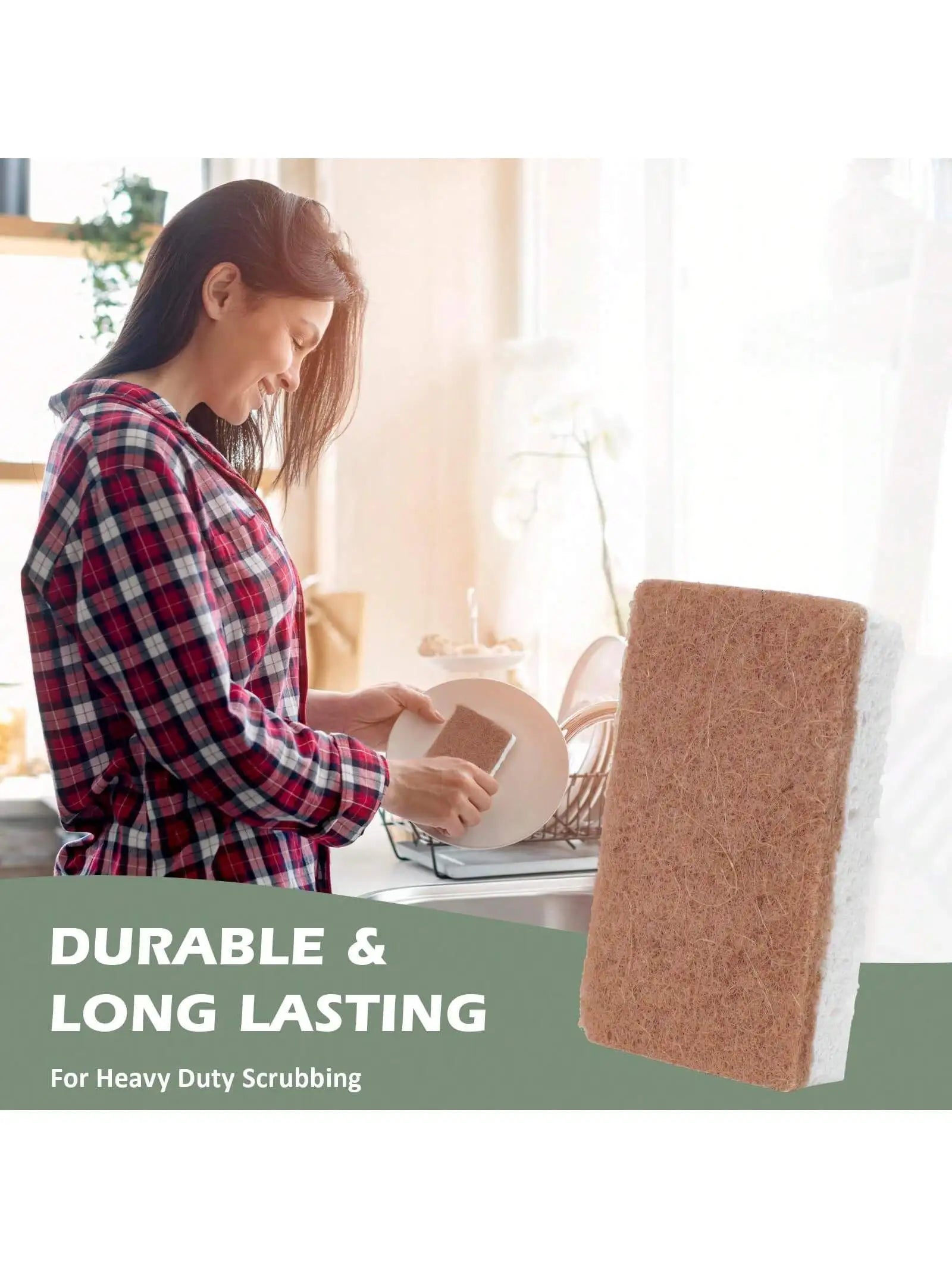 Natural Coconut Fiber Scrub Brush (6 Pieces)
