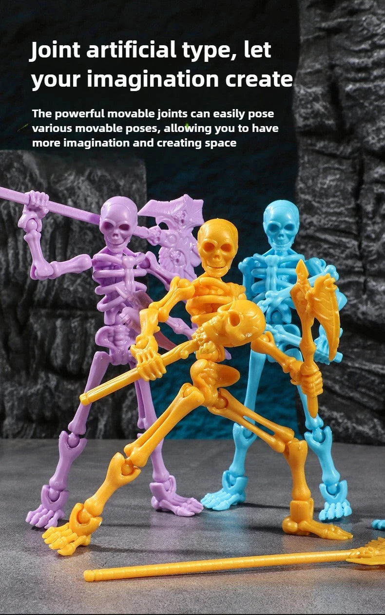  Skeleton Figure Action Skeleton Figurines With Multiple Accessories Realistic Movable Joints Model Statue For Christmas