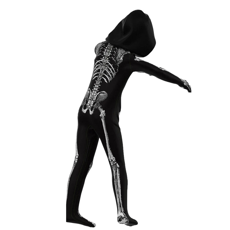 Scary Zombie Costume Cosplay Skeleton Skull Costume Suit Halloween Costume for Kids Adult Carnival Party Dress Up