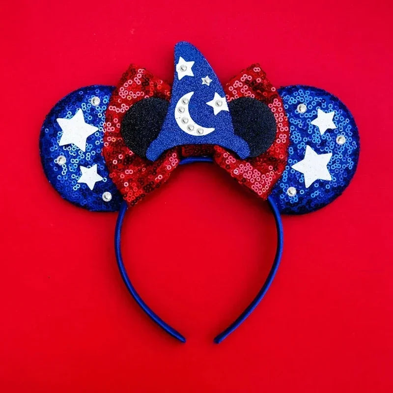 Disney Witch Bat Skeleton Ear Headband For Adults Kids Cosplay Halloween Hairband Women Girls Ghost Bows Party Hair Accessories