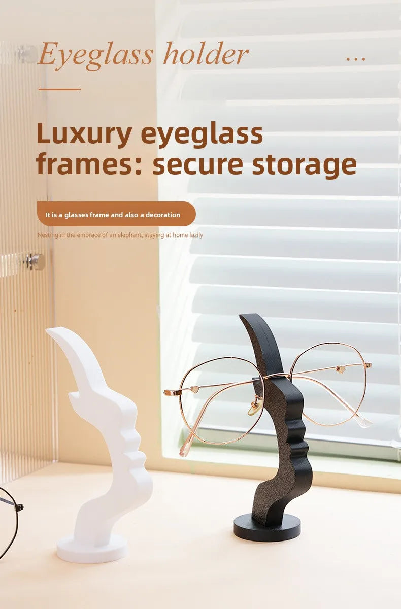 Creative Face-Shaped Eyeglass Holder, Minimalist Desktop Glasses Stand Organizer