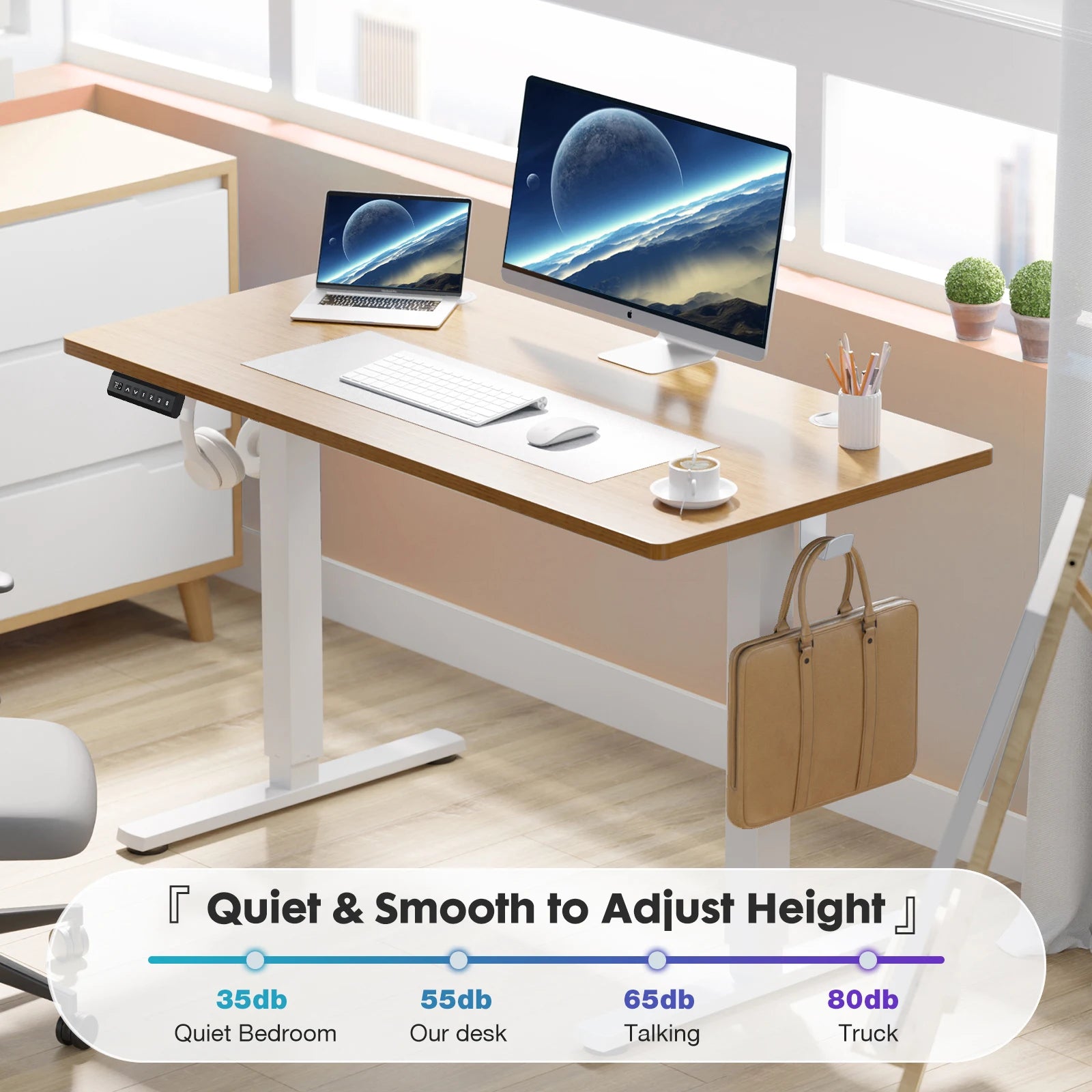 JHK 40x24 Adjustable Standing Desk – Sit & Stand Workstation