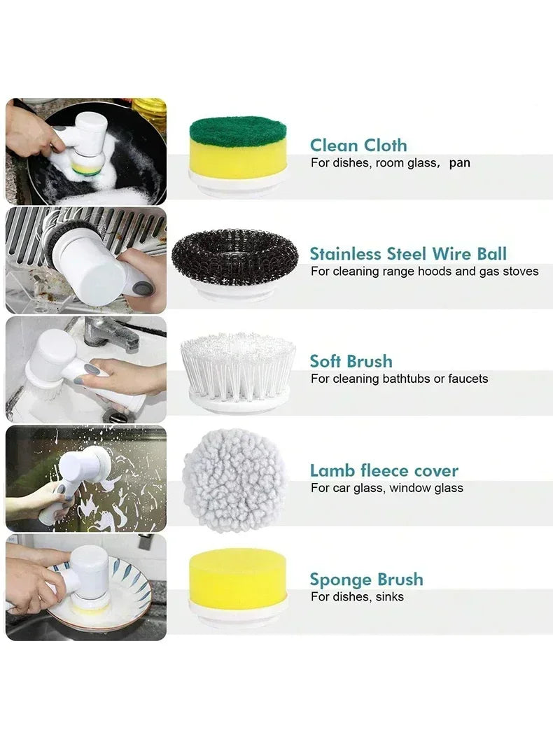 Electric Spin Scrubber (5 Heads)