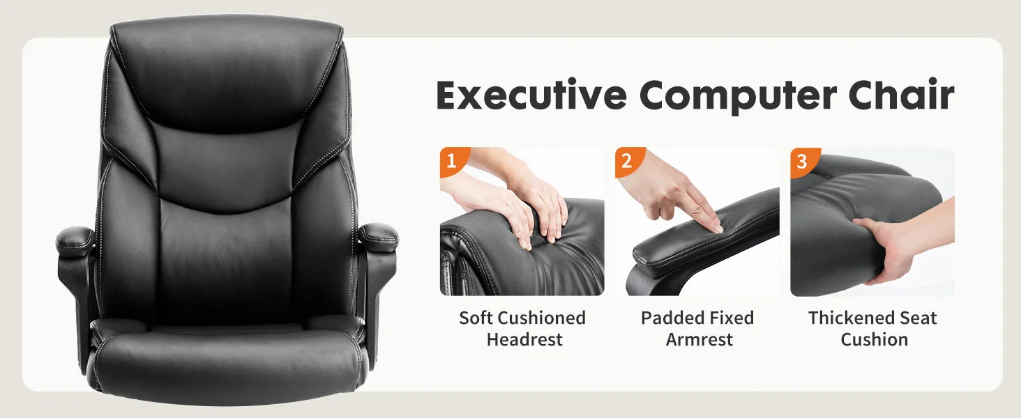Ergonomic Brown PU Leather Swivel Gaming Chair