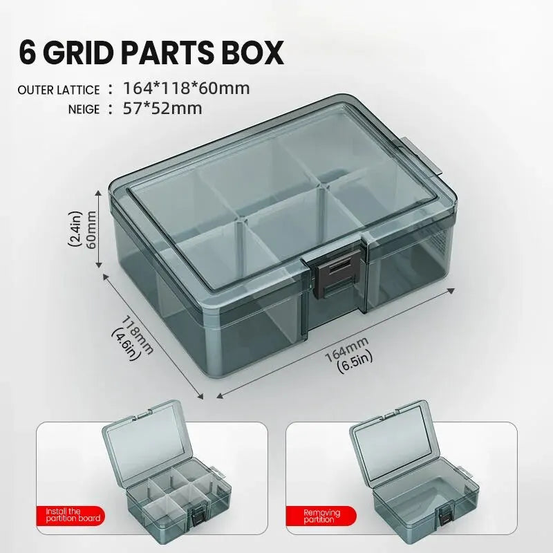 AIRAJ Adjustable Plastic Tool Organizer Box – Screw, Drill Bit & Small Parts Storage Case with Removable Dividers