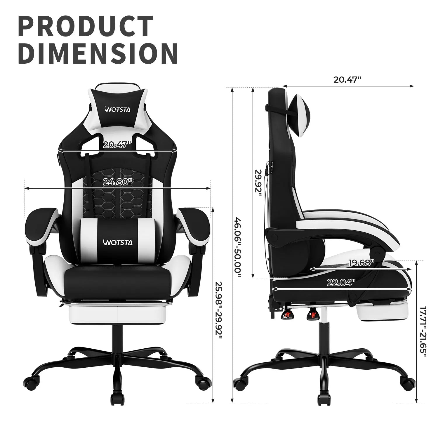 Beige Blue Gaming Chair with Footrest & Lumbar Support