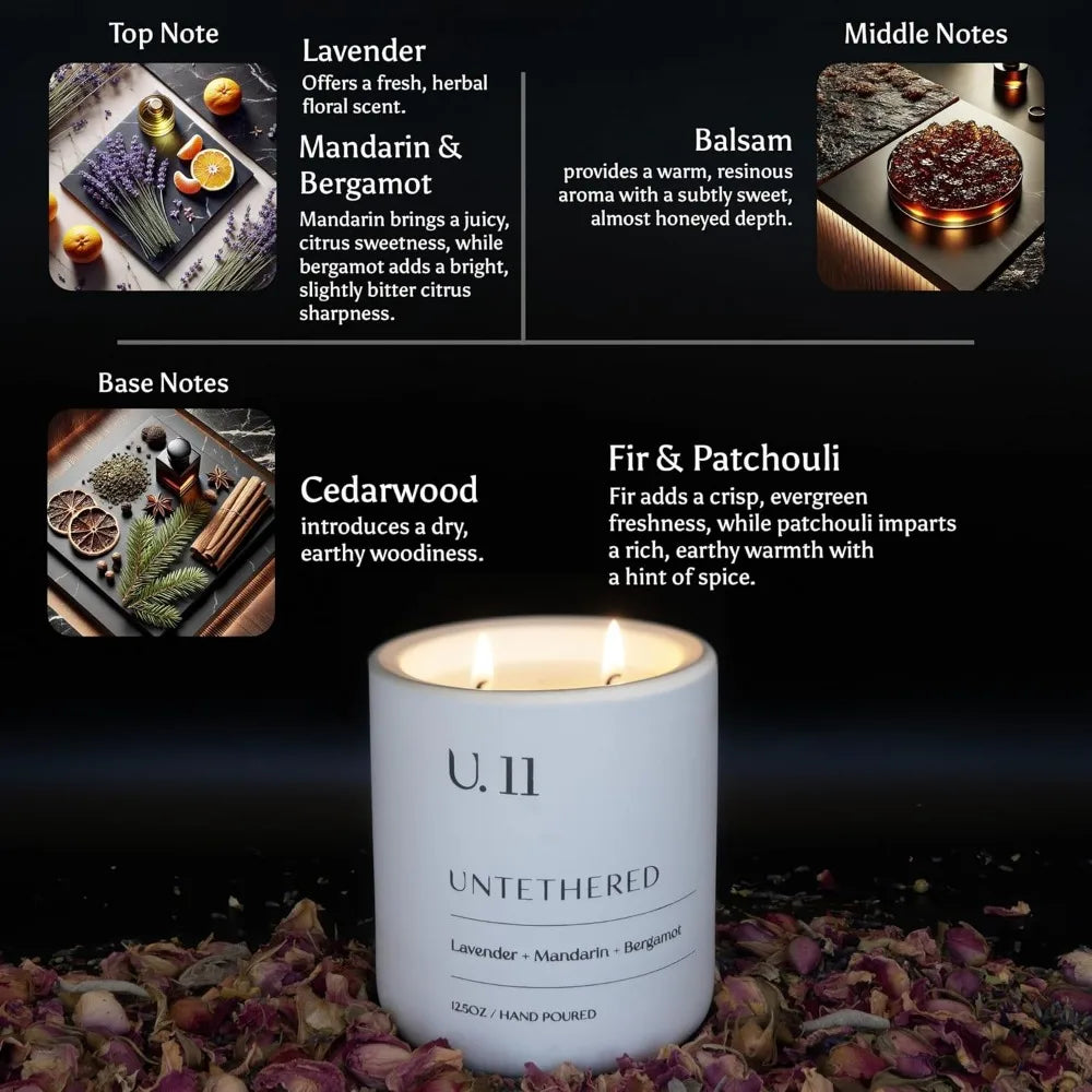 Lavender Mandarin Cedarwood Luxury Hand-Poured Candle USA
