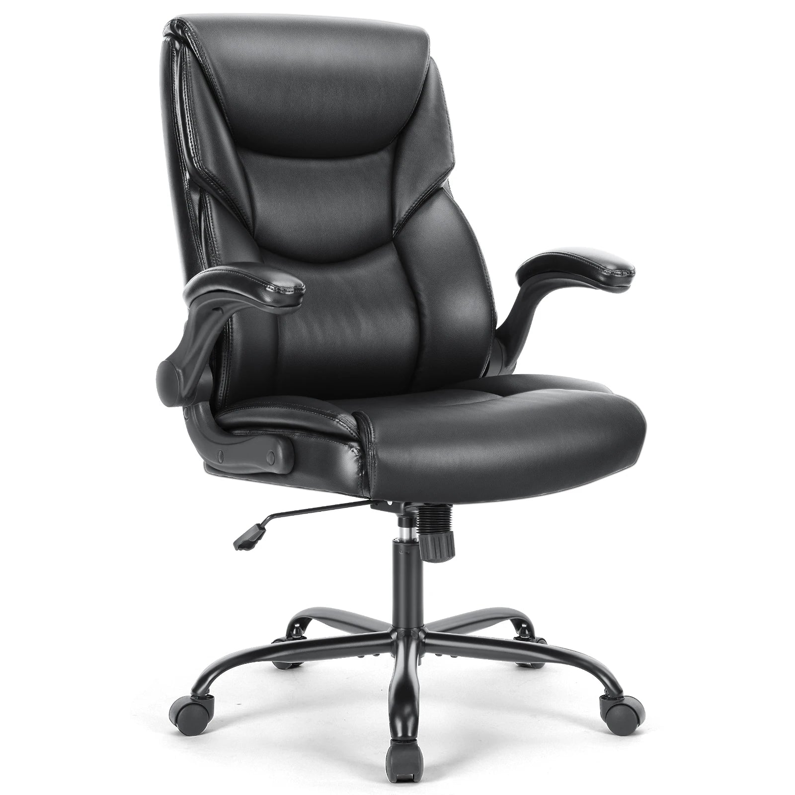 White PU Leather Swivel Armrest Gaming Chair with Wheels