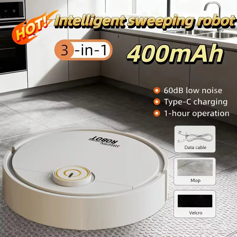 3-in-1 Smart Robot Vacuum Mop USB Rechargeable