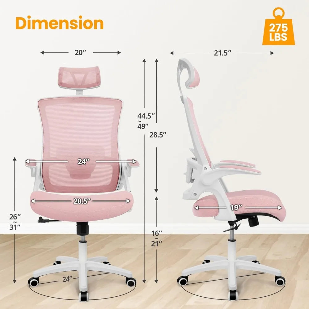 NEO CHAIR Ergonomic Adjustable Home Office Desk Chair High Back Computer Gaming Mesh Chair Comfy Task Adjustable Arms Lumbar