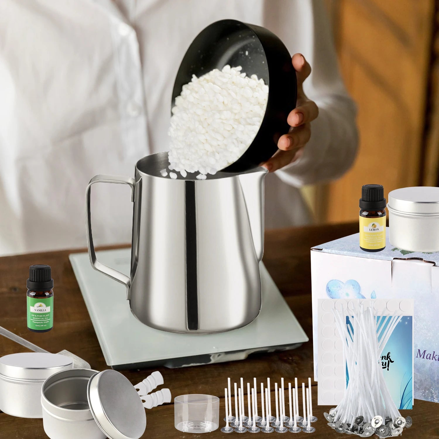 DIY Soy Candle Kit with Essential Oils – Handcrafted Aroma