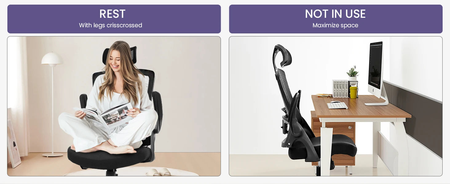 NEO CHAIR Ergonomic Adjustable Home Office Desk Chair High Back Computer Gaming Mesh Chair Comfy Task Adjustable Arms Lumbar