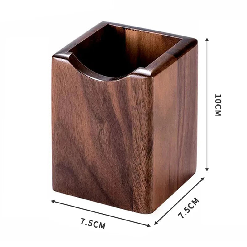 Natural Walnut Pen Holder Wooden Ink Pen Storage Case Desk Writing Stationary Organizer Office School Supplies Gift