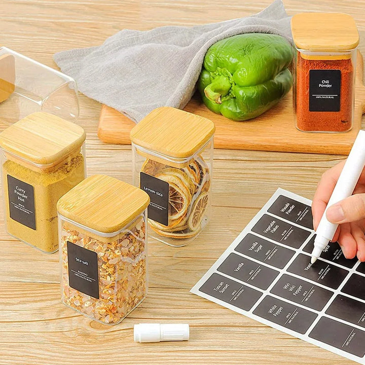 275Pcs Waterproof Preprinted Spice Jar Organizer Labels Set