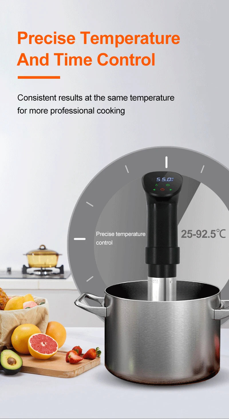 1800W Sous Vide Immersion Cooker LED Waterproof Precision