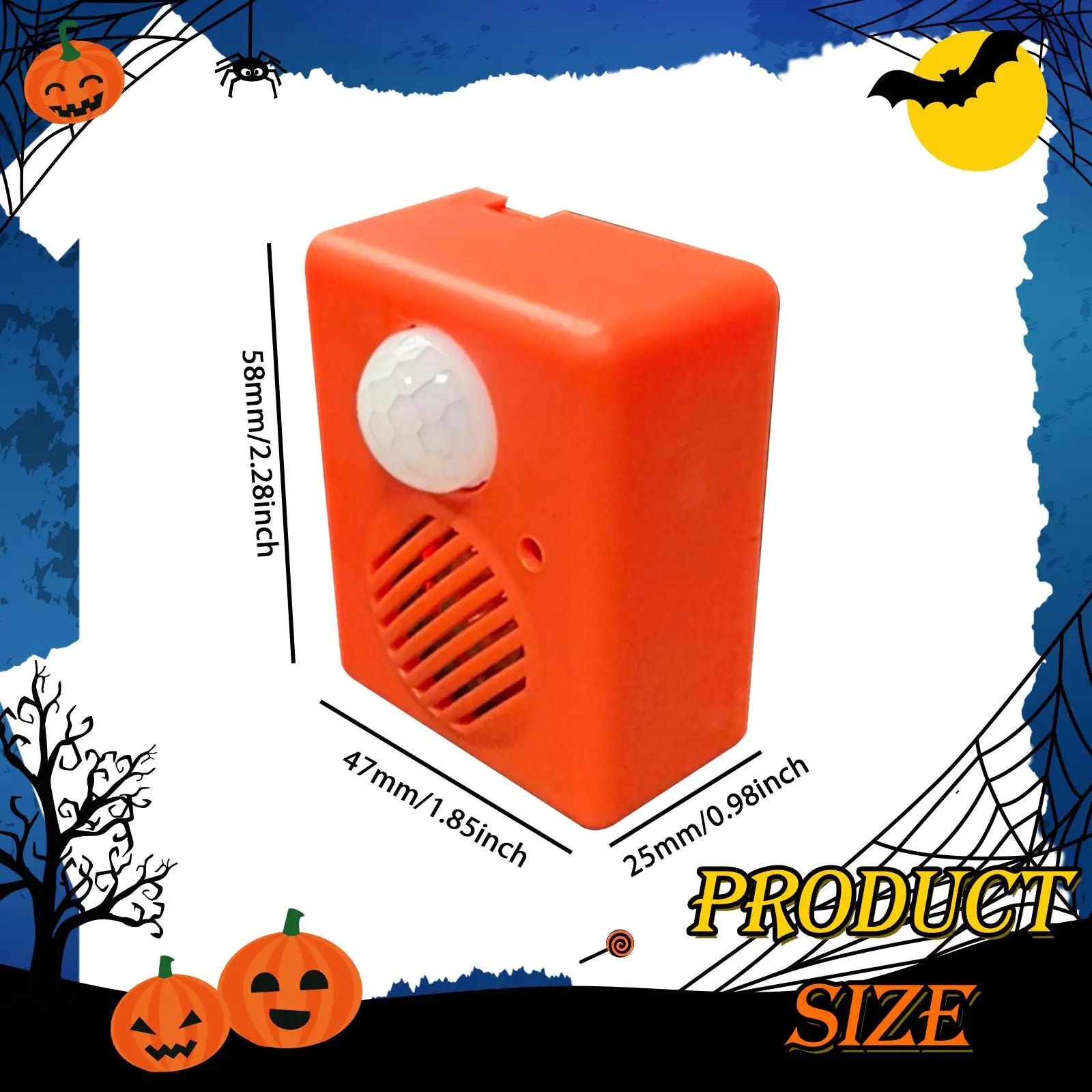 Halloween Sound Player, Voice Activated Props, Spooky Sound Props, Voice Motion Sensor Scream Speaker for Shop Indoor Outdoor