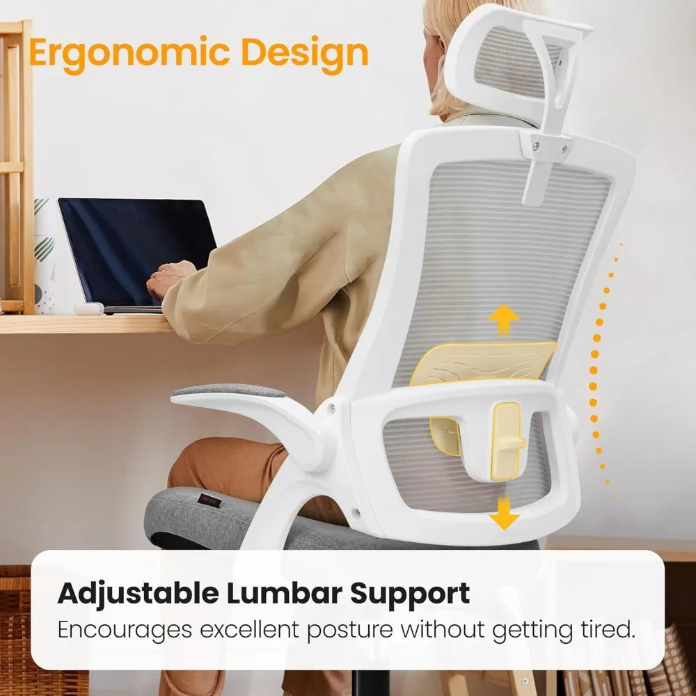 NEO CHAIR Ergonomic Adjustable Home Office Desk Chair High Back Computer Gaming Mesh Chair Comfy Task Adjustable Arms Lumbar