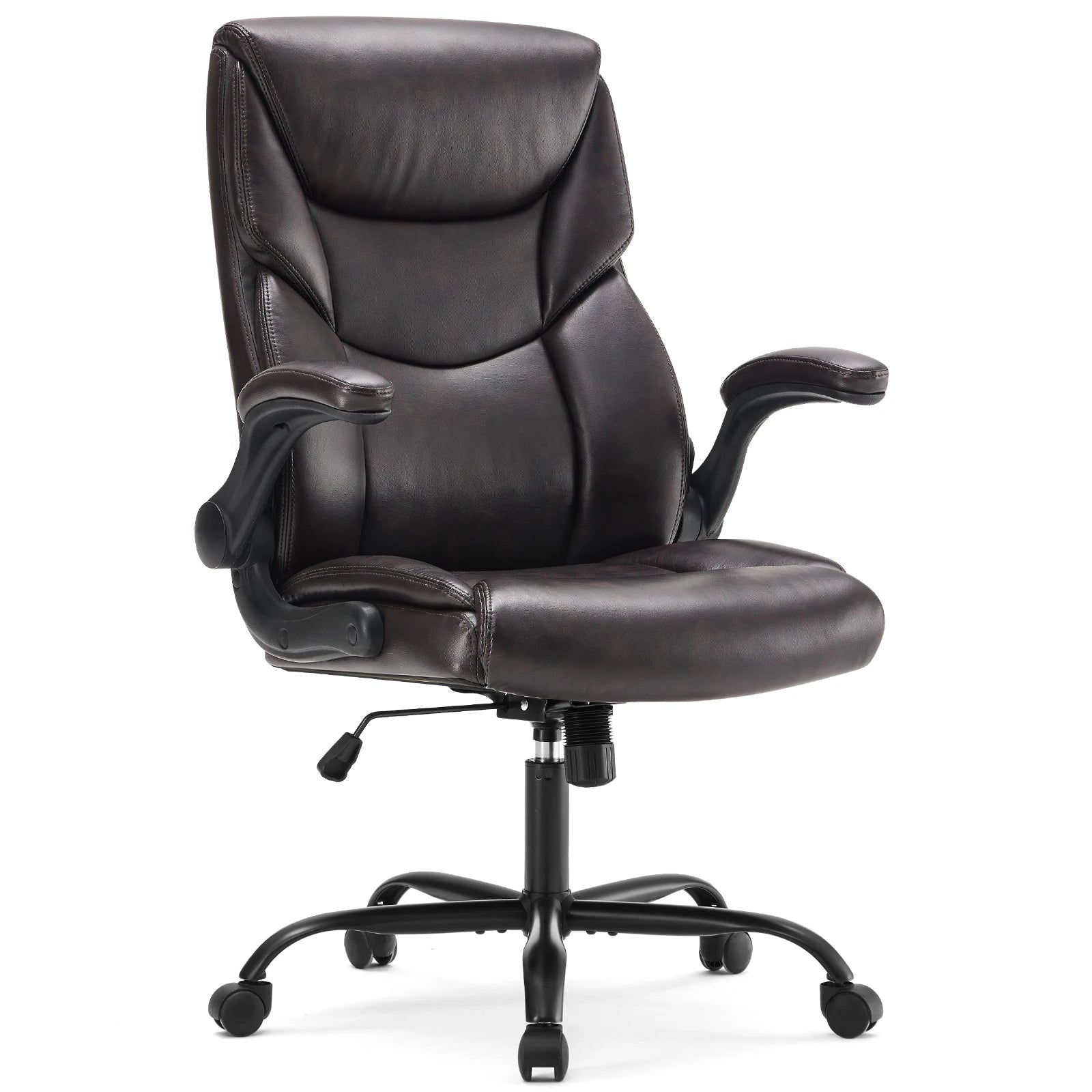 White PU Leather Swivel Armrest Gaming Chair with Wheels