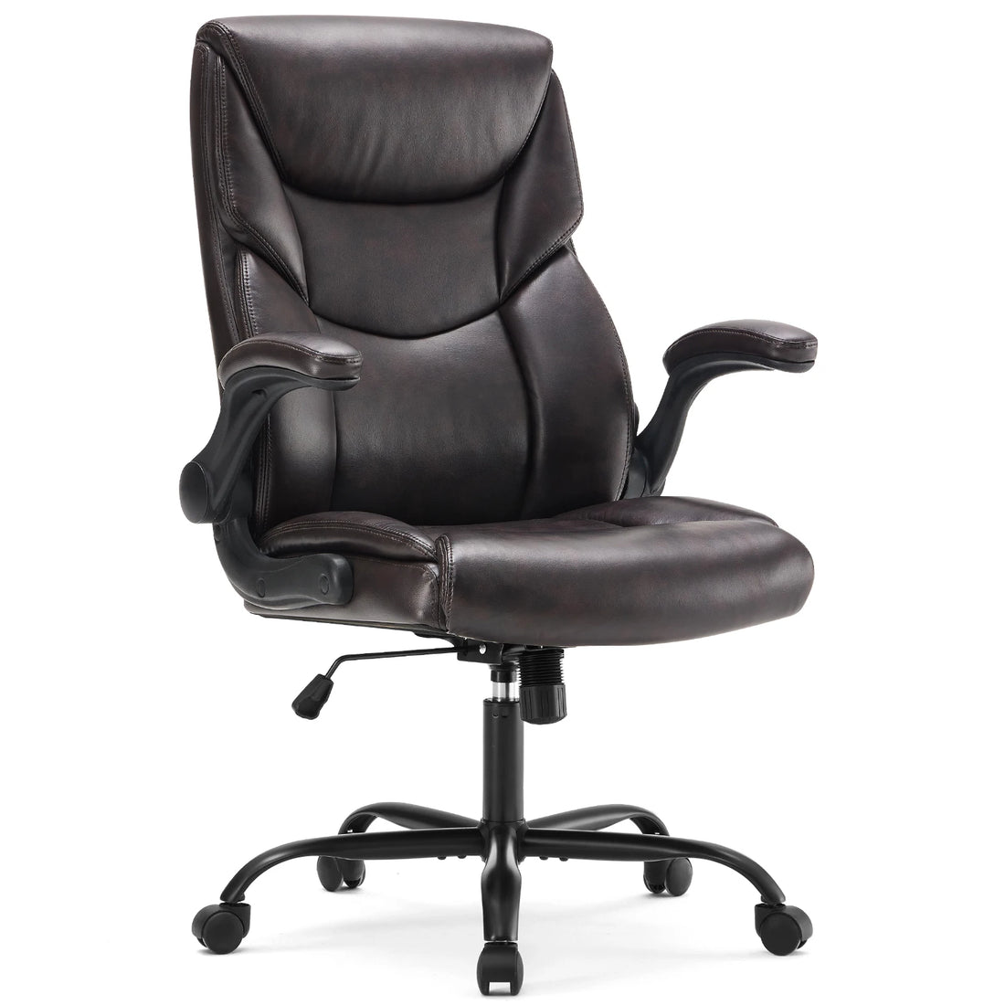 Ergonomic Brown PU Leather Swivel Gaming Chair