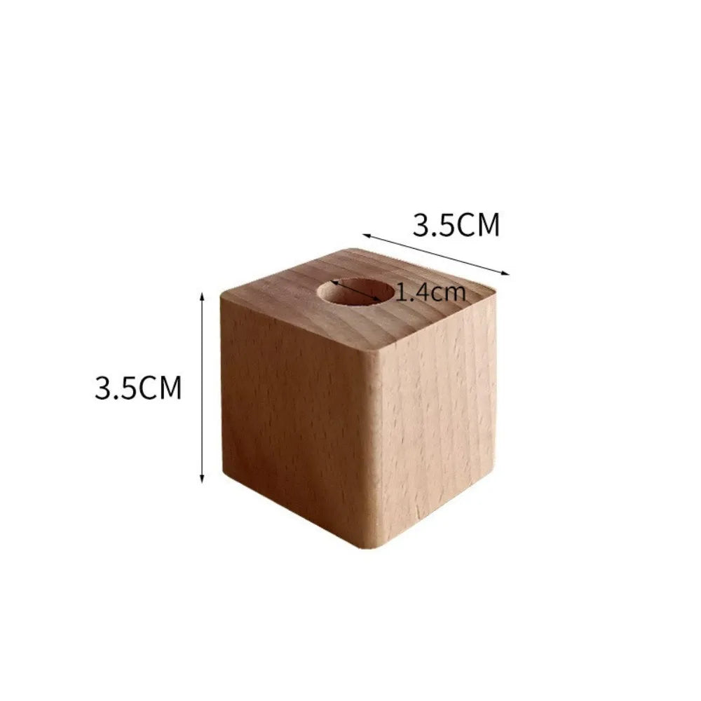 New Walnut Wood Pen Holder Square Space saving Pen Hole Multifunctional Portable Pencil Stand for Desk Stationery Storage