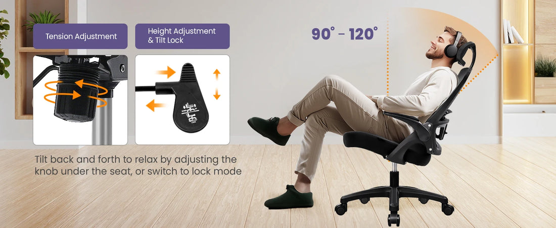NEO CHAIR Ergonomic Adjustable Home Office Desk Chair High Back Computer Gaming Mesh Chair Comfy Task Adjustable Arms Lumbar