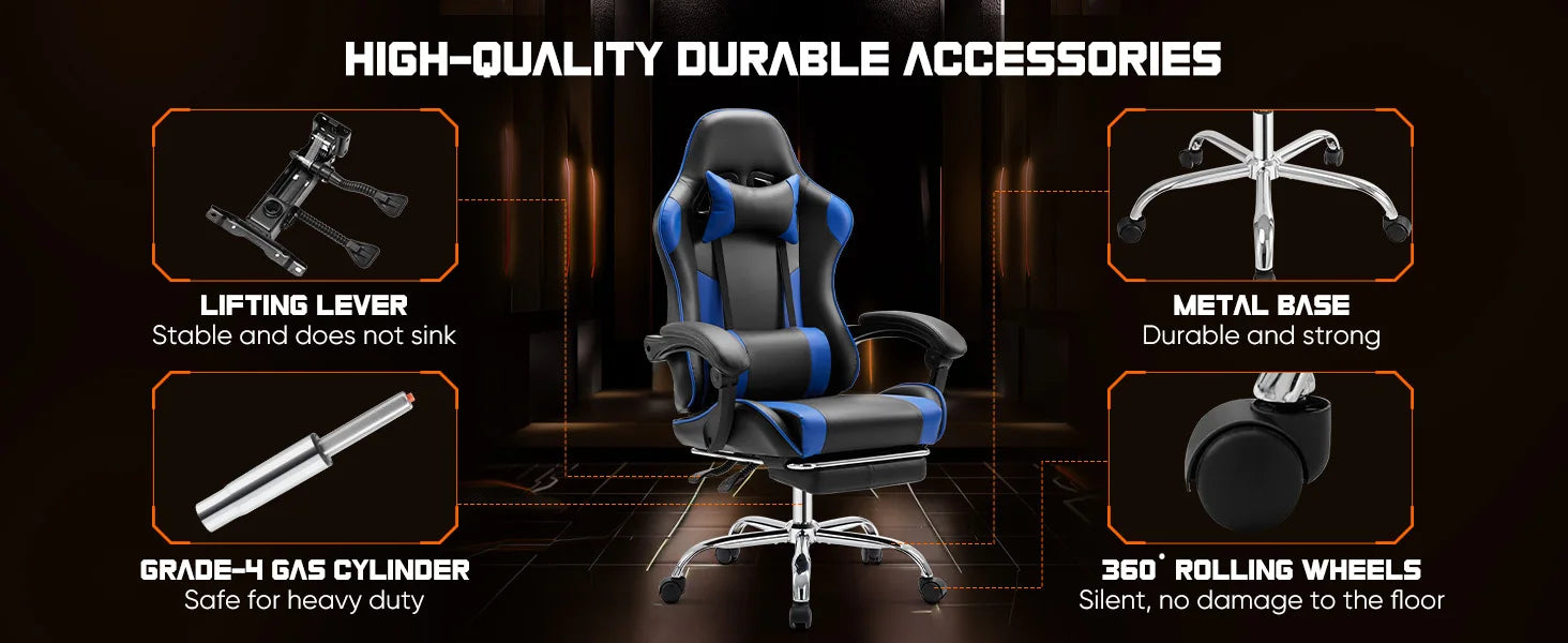 Red Ergonomic Gaming Chair with Lumbar Support