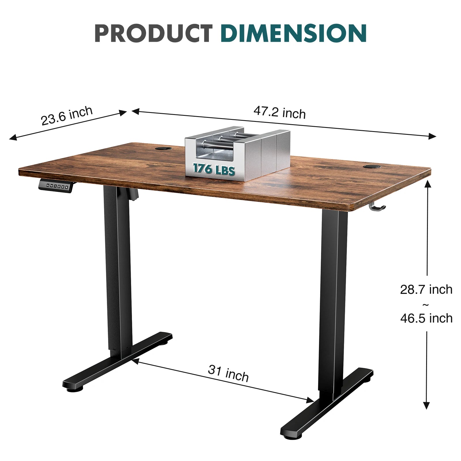 55-Inch Electric Standing Desk in Black