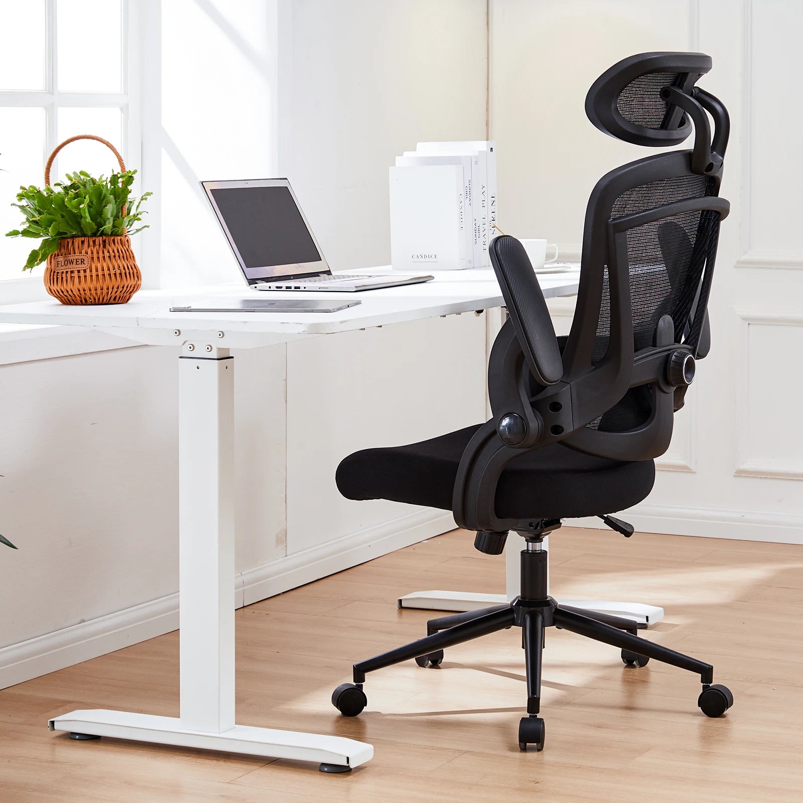 Ergonomic Mesh Office Chair with Flip-Up Arms