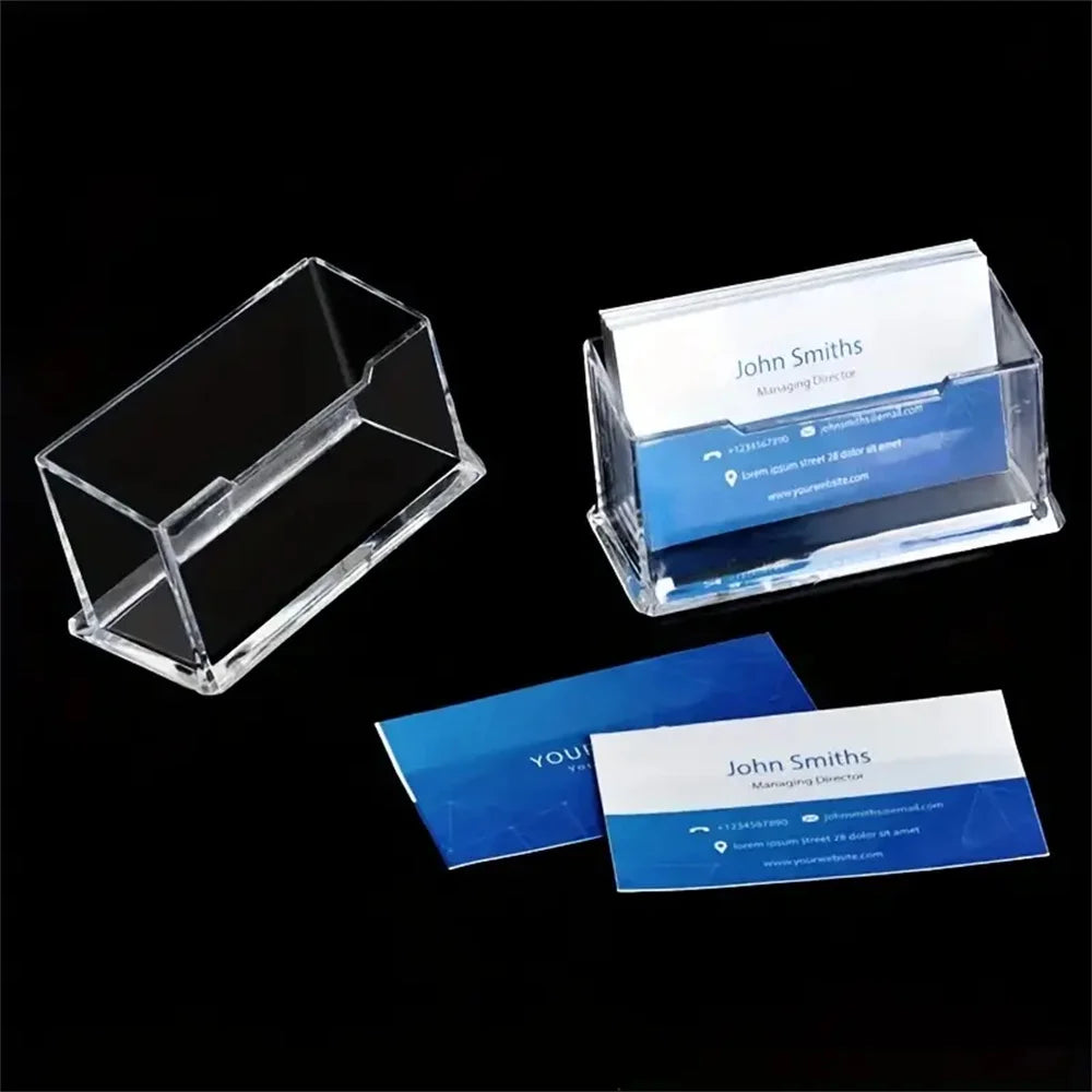 Transparent Desktop Business Card Holder Stand Box